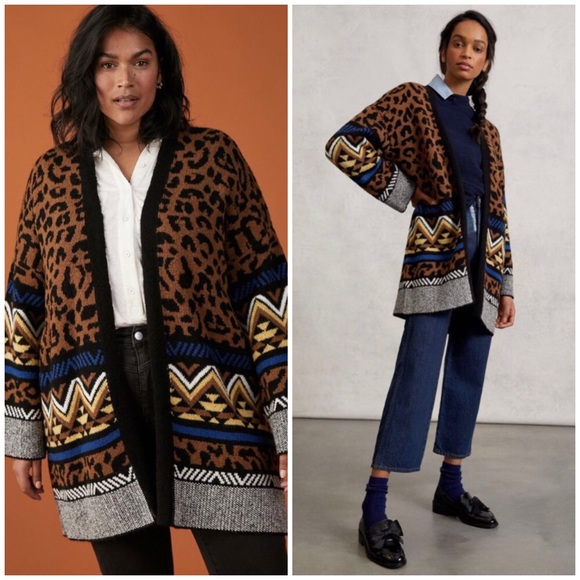 NWT ANTHROPOLOGIE MARSEILLE LEOPARD CARDIGAN - Picture 1 of 9